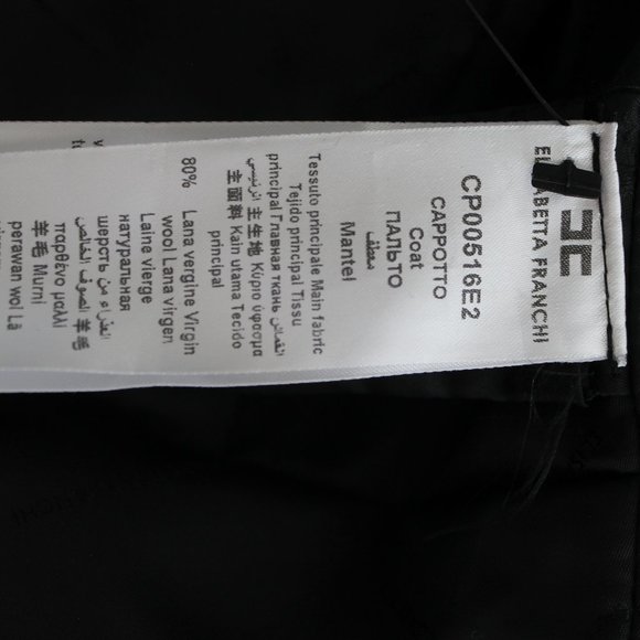 REDUCED Elisabetta Franchi Black VIRGIN WOOL PLEATED UTILITY Jacket Coat XS US 2 - Picture 9 of 11